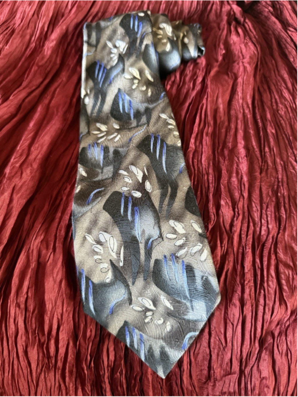 Vintage J. Garcia Silk Necktie Abstract Art Designer Tie Made in Korea 4” X 60”